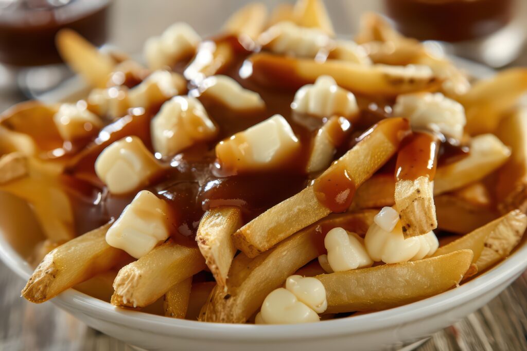 Poutine, french fries, cheese curds, and gravy, to discover Branigan's Pub in Kalispell Montana