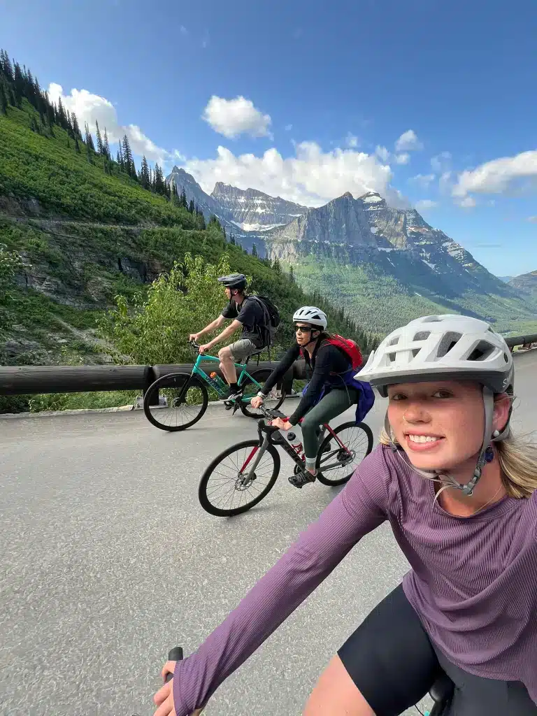 Biking Going-to-the-Sun Road in Glacier National Park