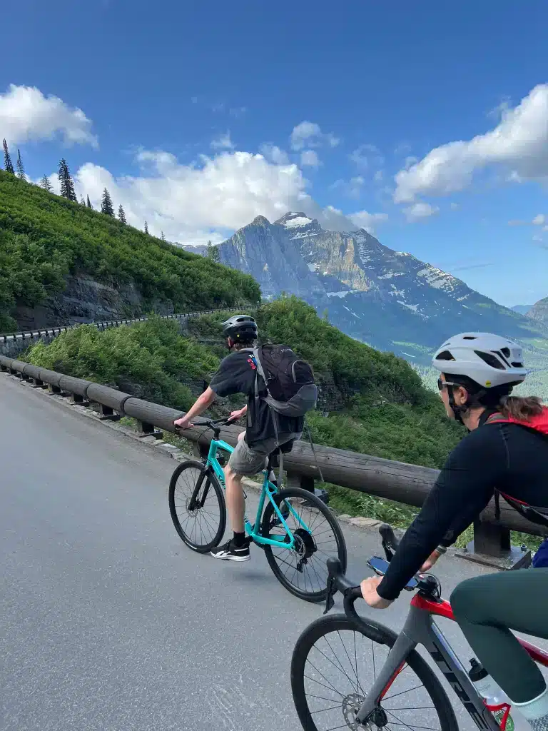 Biking Going-to-the-Sun Road in Glacier National Park