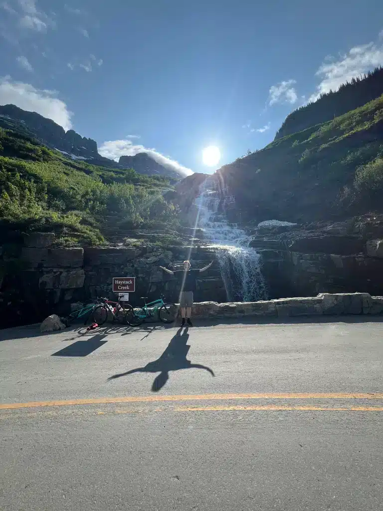 Haystack Creek stop while Biking Going-to-the-Sun Road in Glacier National Park