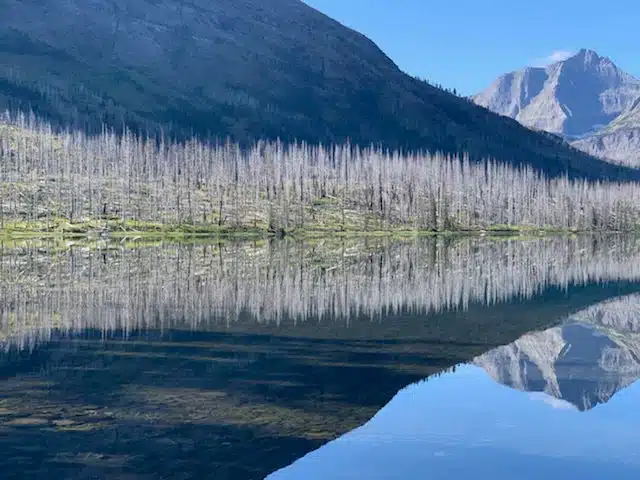 Reflection in Red Eagle Lake in Glacier National Park